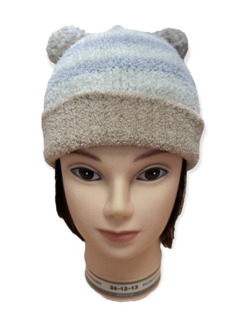 Other Designers Japanese Brand - Japanese Stripe Beanie With Pom Pom Ears Hats Snow Caps