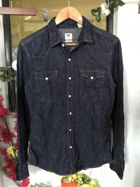 Levi's Levis Blue Denim Button Long Slevee