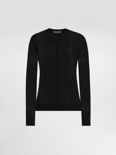Dolce & Gabbana Wool cardigan with lace