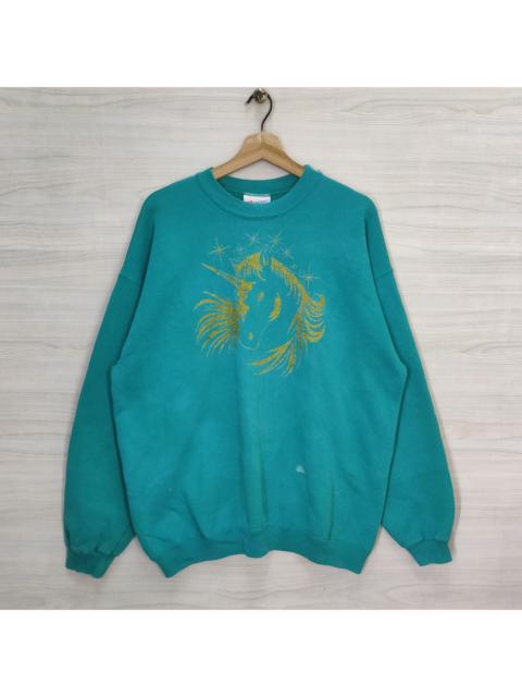 Other Designers Hanes × Vintage - Vintage Hanes Unicorn Crewneck Sweatshirt Large