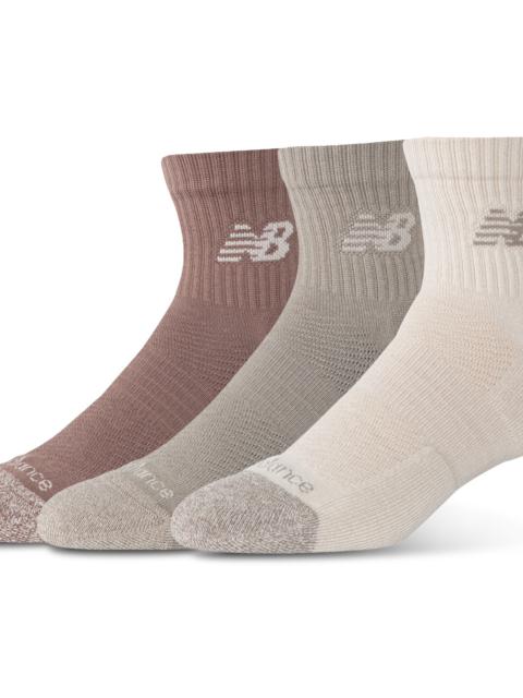 New Balance New Balance New Balance Active Cushion 3PK Quarter Sock Arid Stone/Linen/Earth Shadow Size S