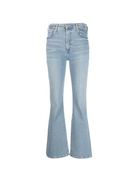 mid-rise flared jeans