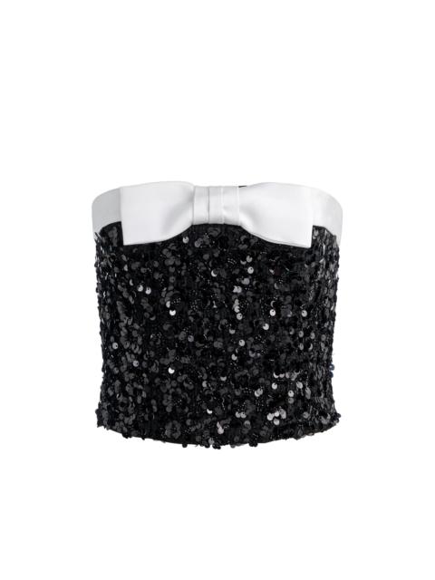 Alice + Olivia KATYA EMBELLISHED BOW TOP