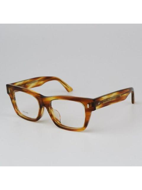 CELINE NEW Celine CL50011F 056 Stripped Havana Geometric Women Eyeglasses CL 50011f