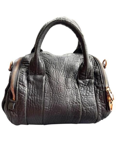 Alexander Wang Alexander Wang Black Pebble Leather Rocco Rose Gold Hardware