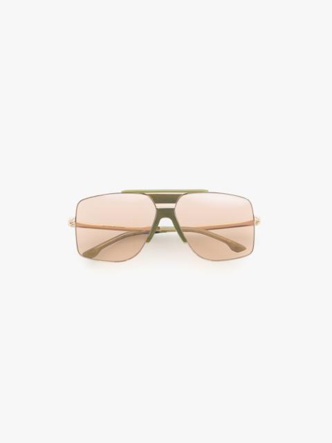 Victoria Beckham Oversized Metal And Acetate Frame In Green Marble