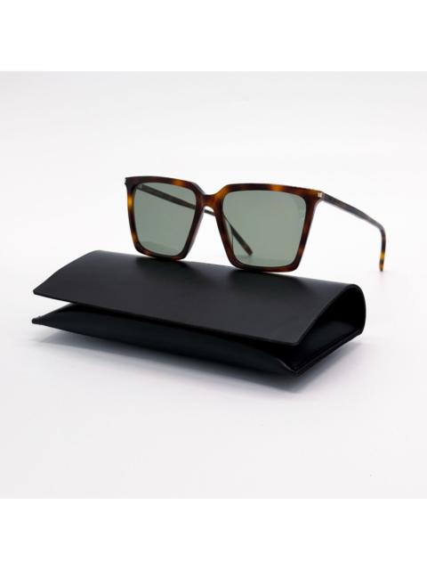 SAINT LAURENT New Saint Laurent Square Havana Green Women Sunglasses SL474