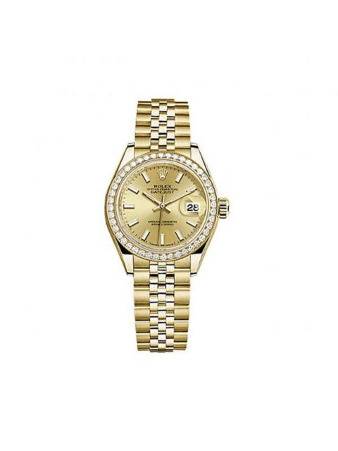 ROLEX Rolex Lady-Datejust Champagne Dial 18 Carat Yellow Gold Jubilee Watch 279138CSJ