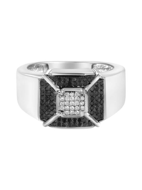 Other Designers Haus of Brilliance .925 Sterling Silver 3/8 Cttw Composite Enhanced Black and White Diamond Men's Ba