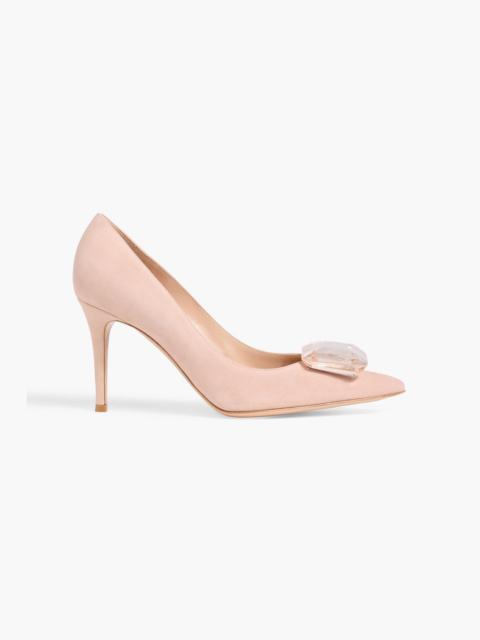 Gianvito Rossi Jaipur 85 crystal-embellished suede pumps
