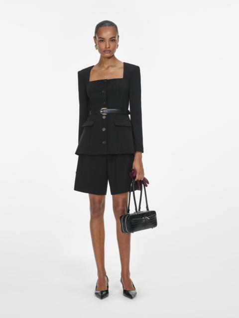 self-portrait Black Tailored Crepe Playsuit