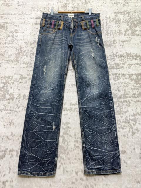 Hysteric Glamour Nylaus Clothing Double Waist Distressed Whiskered Denim