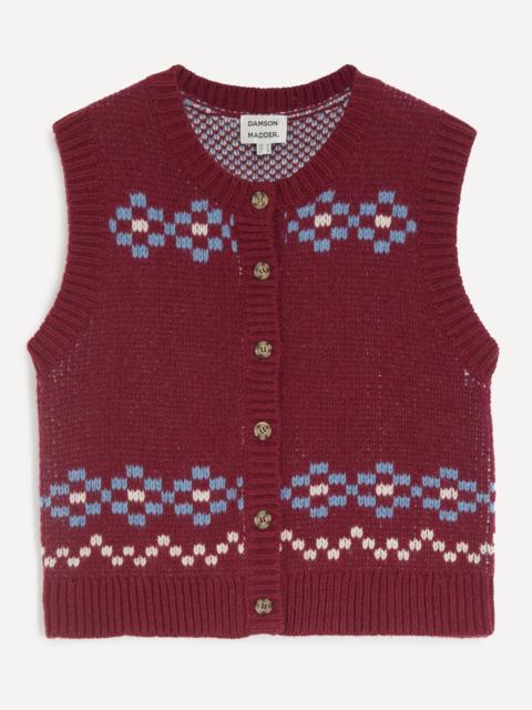 DAMSON MADDER. Sofie Novelty Intarsia Wool Vest