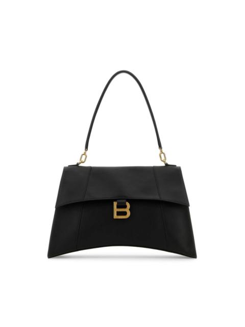BALENCIAGA Balenciaga Black Leather Hourglass Shoulder Bag