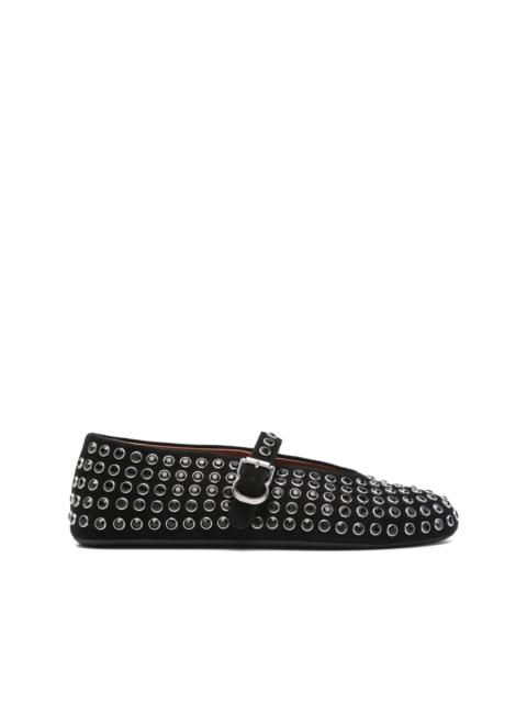 rhinestone-embellished ballet flats