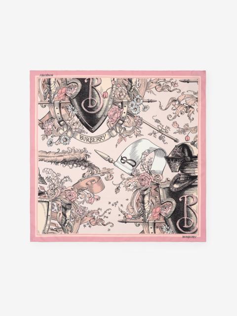 Burberry Etched Knight Silk Scarf