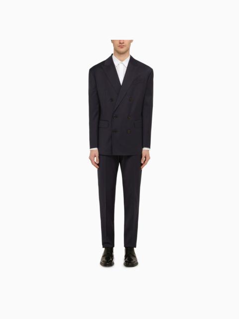 Dsquared2 Wallstreet Double Breasted Suit In Blue Wool