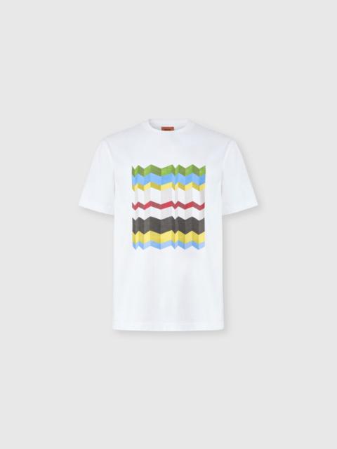 Missoni Crew-neck cotton T-shirt with macro zigzag print
