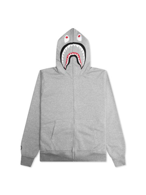 A BATHING APE® 2ND SHARK FULL ZIP HOODIE - GRAY
