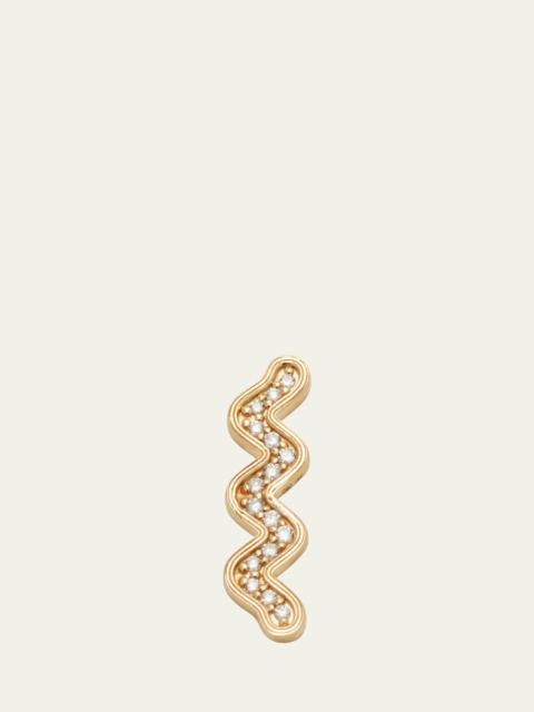 SYDNEY EVAN Wavy Bar Ear Climber with Diamonds, Single