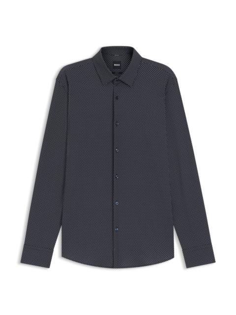 BOSS PRINTED SLIM-FIT SHIRT IN PERFORMANCE-STRETCH JERSEY