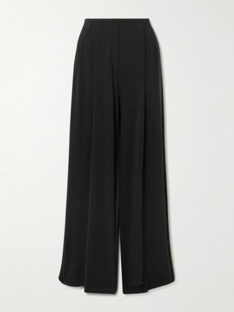 NORMA KAMALI Pleated Stretch-jersey Wide-leg Pants