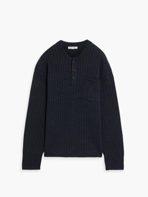 Other Designers Sawyer ribbed cotton and linen-blend Henley sweater