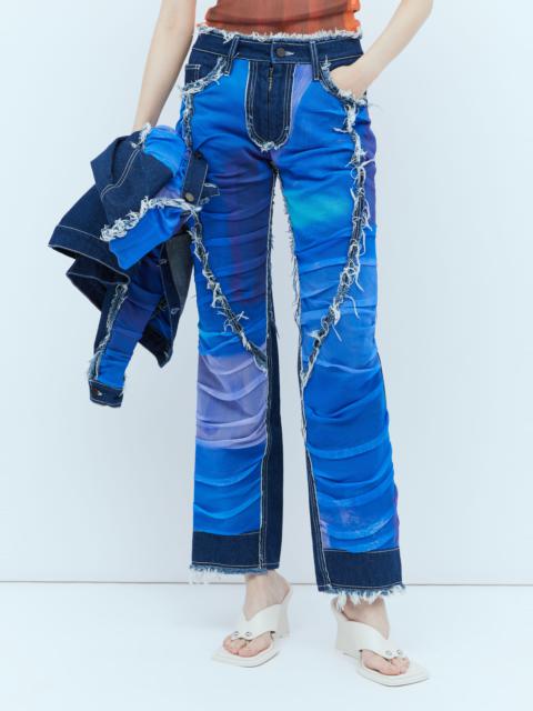 PAULA CANOVAS DEL VAS Mesh Construction Denim Jeans