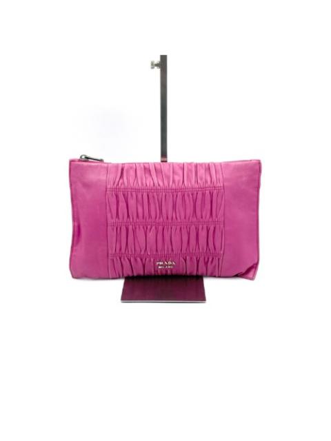 Prada Prada Pink Lambskin Gaufre Clutch Bag BP0869