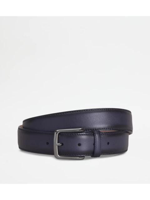 Tod's BELT IN LEATHER - BLUE