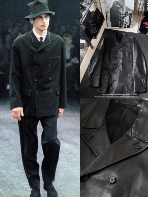 Yohji Yamamoto Yohji Yamamoto 97aw crescent sleeve leather jacket