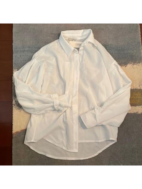 Other Designers Oak + Fort 2-way White Shirt with Exaggerated Sleeve