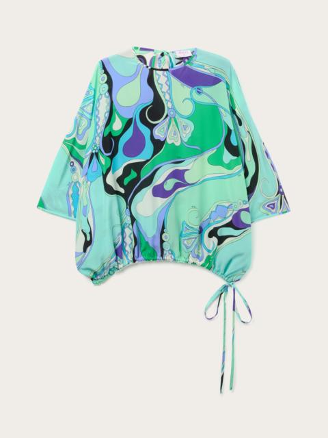 PUCCI ORCHIDEE PRINT CAPE BLOUSE