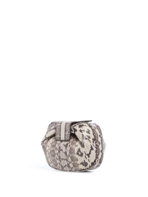 Soft Demi Clutch in Black and White Snakeskin
