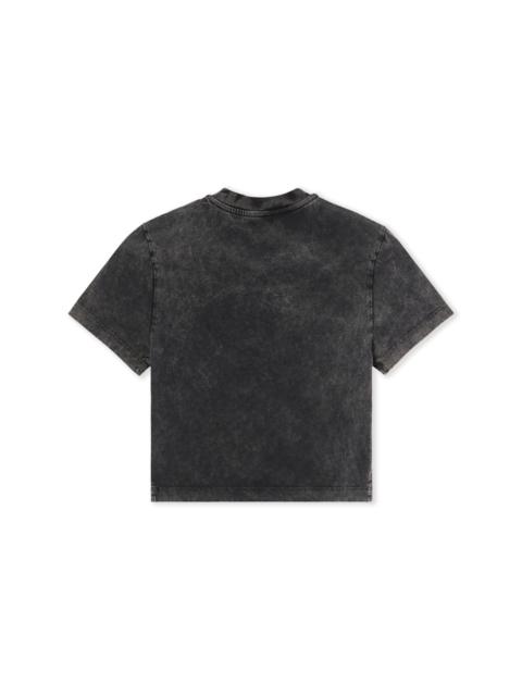 Off-White News Print 90s Crop Logo Tee