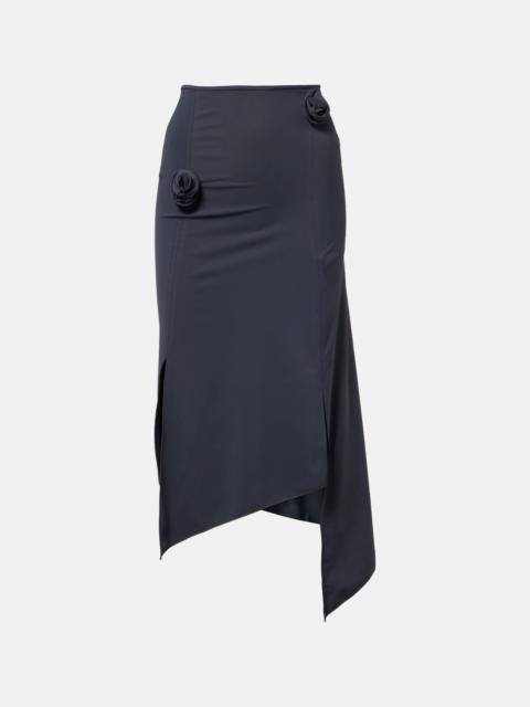 COPERNI Floral-appliqué jersey midi skirt