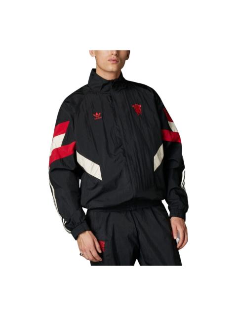 adidas adidas Manchester United Originals Track Jacket Asia Sizing 'Black Red' IS6525