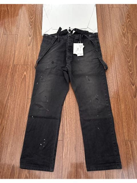 visvim VISVIM TRAVAILLER BRACES PANTS — Washed, Distressed, Paint-Splattered, and Aged — Suspender Trousers