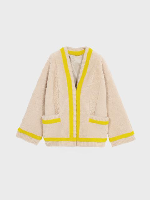 Blumarine SHEARLING JACKET WITH CONTRAST TRIM