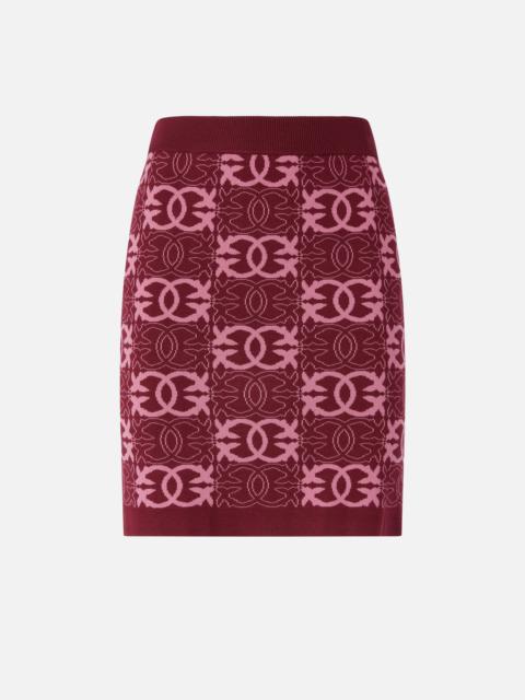 PINKO MINI SKIRT WITH LOVE BIRDS LOGO