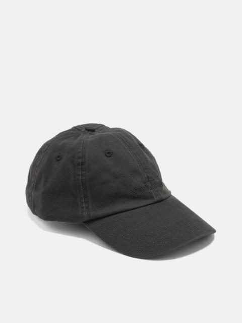 Stone Island Brushed Cotton Gabardine Baseball Cap Black
