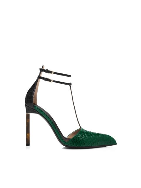 TOM FORD PRINTED PYTHON  T STRAP PUMP