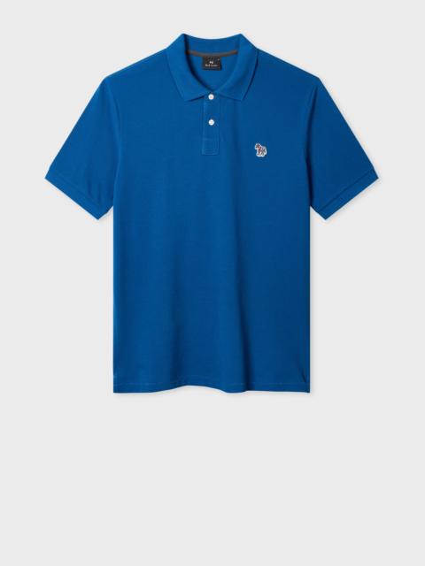 Paul Smith Mid Blue Organic Cotton Zebra Polo Shirt