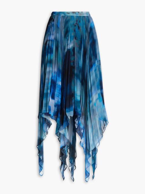Altuzarra Pleated tie-dyed chiffon maxi skirt