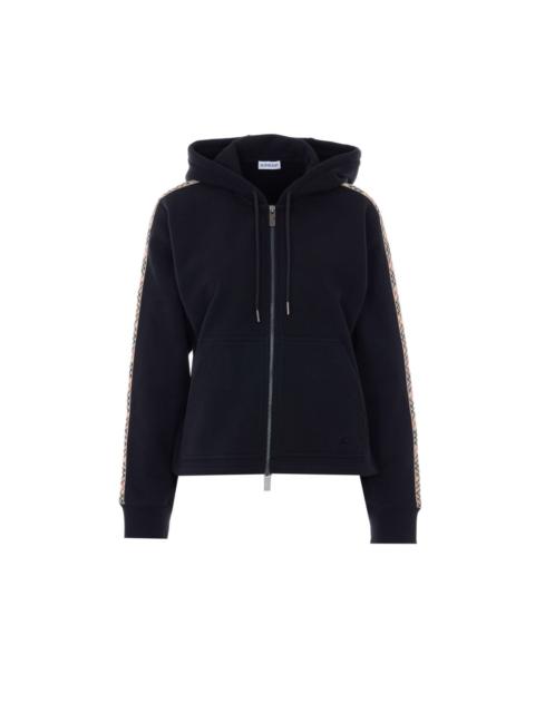 Burberry Burberry Women Check Cotton Hoodie, Zipper And Trim