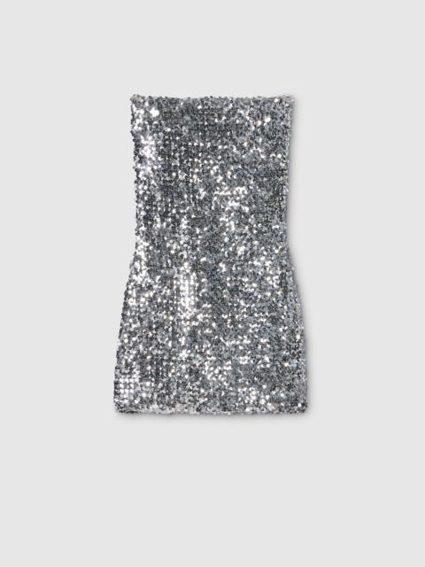 GUCCI Embroidered sequin elastic fabric dress