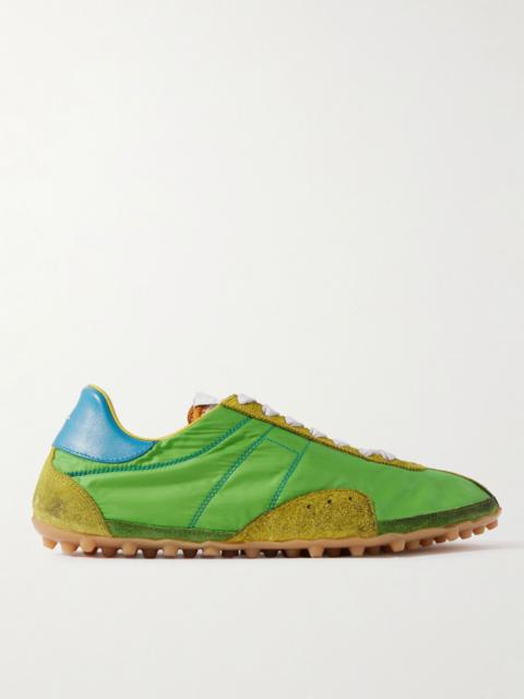 Maison Margiela Sprinters Leather and Suede-Trimmed Nylon Sneakers Green