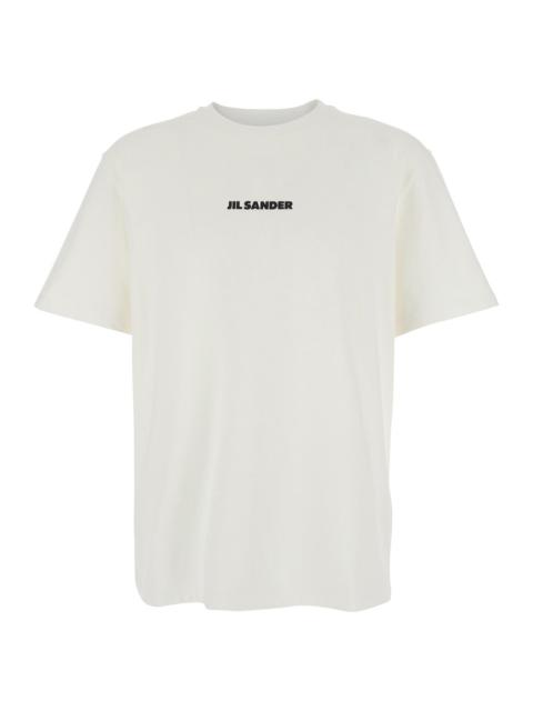 Jil Sander Jil Sander Men White Crewneck T-Shirt With Logo Lettering On The Front In Cotton Man