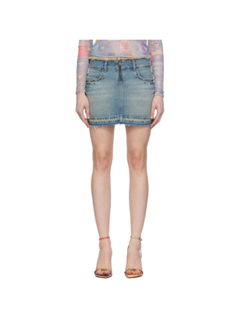 GUESS USA Blue Western Denim Miniskirt