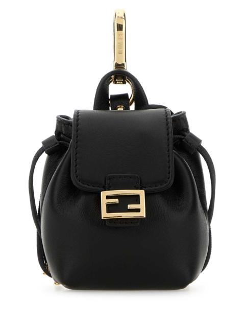 FENDI Fendi Women Black Nappa Leather Nano Backpack Charm